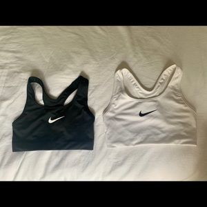 (2) Nike swoosh medium support sports bra